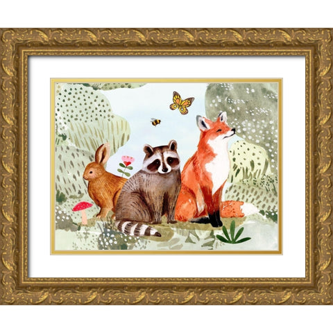 Fox Glen Collection A Gold Ornate Wood Framed Art Print with Double Matting by Borges, Victoria