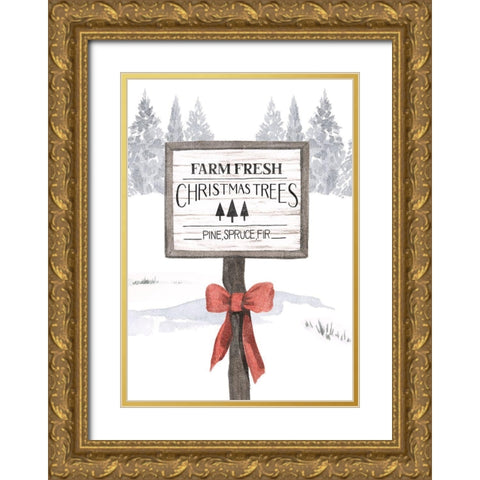 Evergreen Farm Collection B Gold Ornate Wood Framed Art Print with Double Matting by Popp, Grace