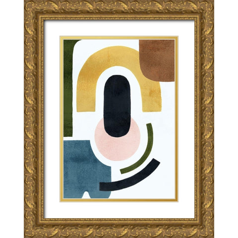Shifting Shapes Collection B Gold Ornate Wood Framed Art Print with Double Matting by Popp, Grace