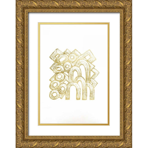Gold Foil Playground I Gold Ornate Wood Framed Art Print with Double Matting by Stramel, Renee W.