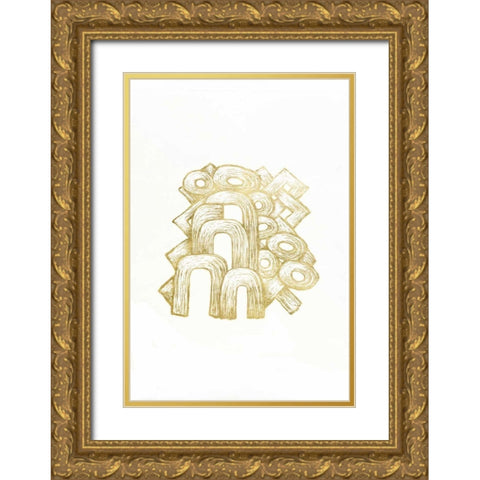 Gold Foil Playground II Gold Ornate Wood Framed Art Print with Double Matting by Stramel, Renee W.