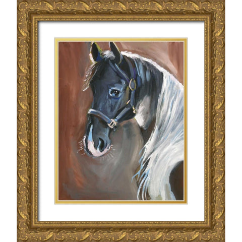 Horse Gold Ornate Wood Framed Art Print with Double Matting by Seay, Anne