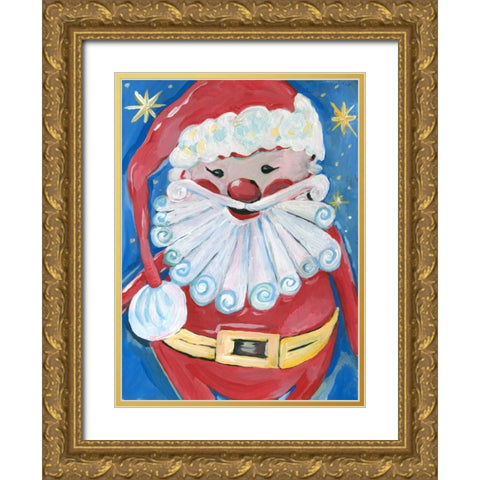 Santa Gold Ornate Wood Framed Art Print with Double Matting by Seay, Anne