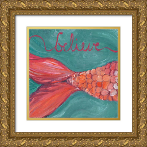 Believe Gold Ornate Wood Framed Art Print with Double Matting by Seay, Anne