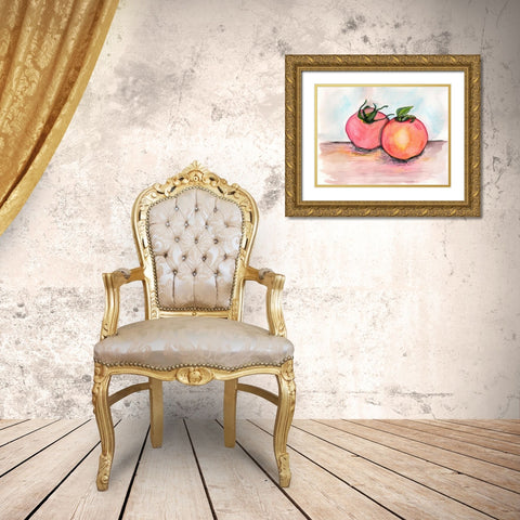 Tomatoes Gold Ornate Wood Framed Art Print with Double Matting by Seay, Anne
