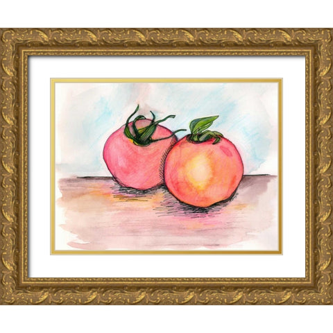 Tomatoes Gold Ornate Wood Framed Art Print with Double Matting by Seay, Anne