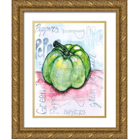 Pepper Gold Ornate Wood Framed Art Print with Double Matting by Seay, Anne