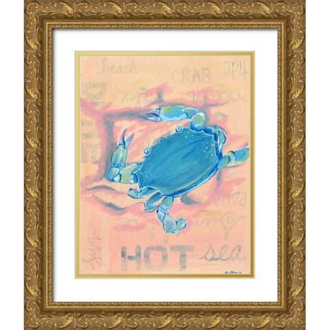 Crab Gold Ornate Wood Framed Art Print with Double Matting by Seay, Anne