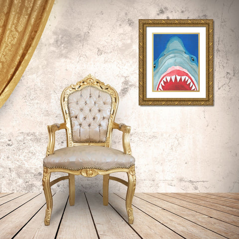 Shark Gold Ornate Wood Framed Art Print with Double Matting by Seay, Anne