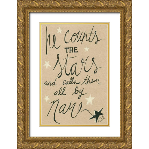 Stars Gold Ornate Wood Framed Art Print with Double Matting by Seay, Anne