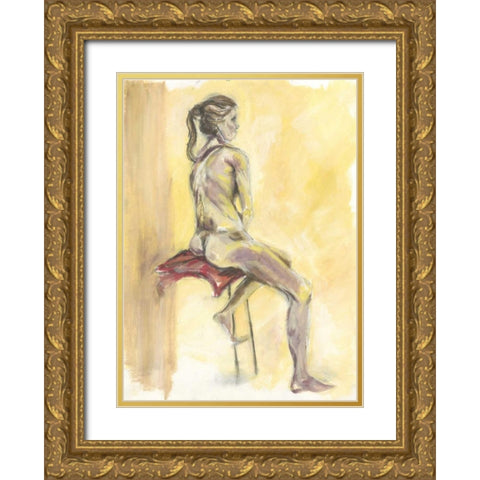 Nude IV Gold Ornate Wood Framed Art Print with Double Matting by Seay, Anne