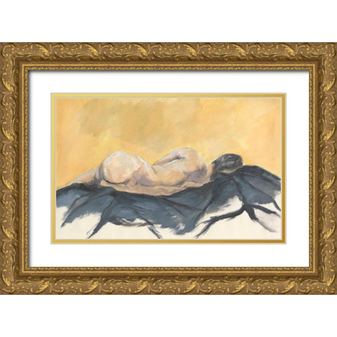 Nude VII Gold Ornate Wood Framed Art Print with Double Matting by Seay, Anne