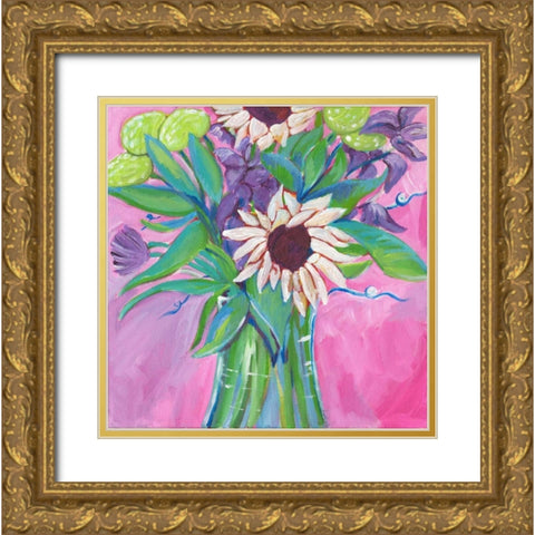 Flowers Gold Ornate Wood Framed Art Print with Double Matting by Seay, Anne