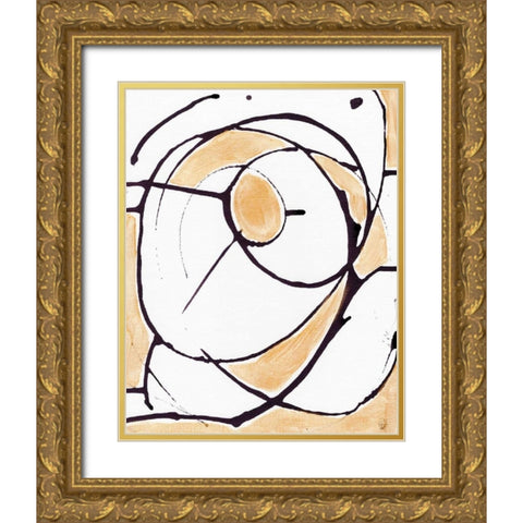 Abstract Gold II Gold Ornate Wood Framed Art Print with Double Matting by Seay, Anne