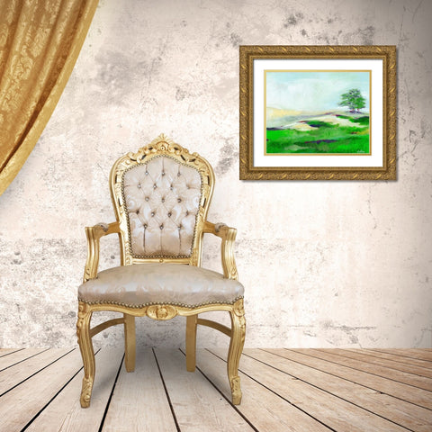 Fog Mountains Gold Ornate Wood Framed Art Print with Double Matting by Seay, Anne