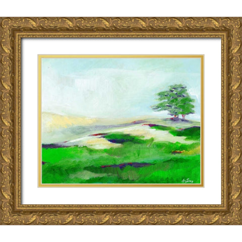 Fog Mountains Gold Ornate Wood Framed Art Print with Double Matting by Seay, Anne