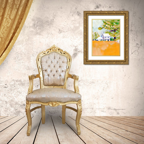 Hilltop House Gold Ornate Wood Framed Art Print with Double Matting by Seay, Anne
