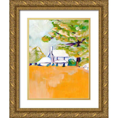 Hilltop House Gold Ornate Wood Framed Art Print with Double Matting by Seay, Anne