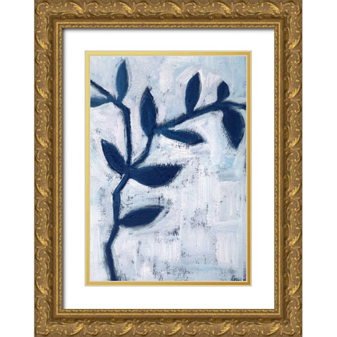 Blue and White I Gold Ornate Wood Framed Art Print with Double Matting by Seay, Anne