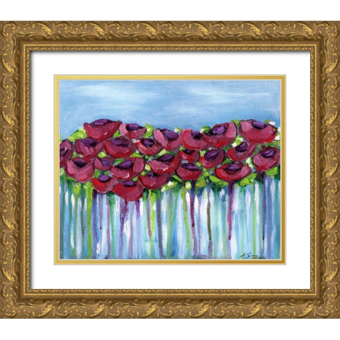 Poppy Dreaming I Gold Ornate Wood Framed Art Print with Double Matting by Seay, Anne