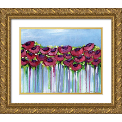 Poppy Dreaming II Gold Ornate Wood Framed Art Print with Double Matting by Seay, Anne
