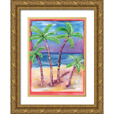 Day in Paradise Gold Ornate Wood Framed Art Print with Double Matting by Seay, Anne