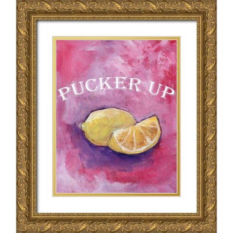 Pucker Up Gold Ornate Wood Framed Art Print with Double Matting by Seay, Anne