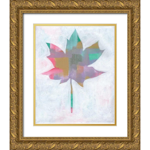 Leaf Abstract II Gold Ornate Wood Framed Art Print with Double Matting by Seay, Anne
