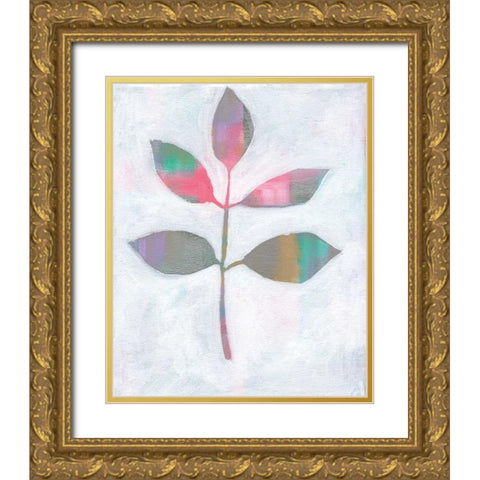 Leaf Abstract III Gold Ornate Wood Framed Art Print with Double Matting by Seay, Anne
