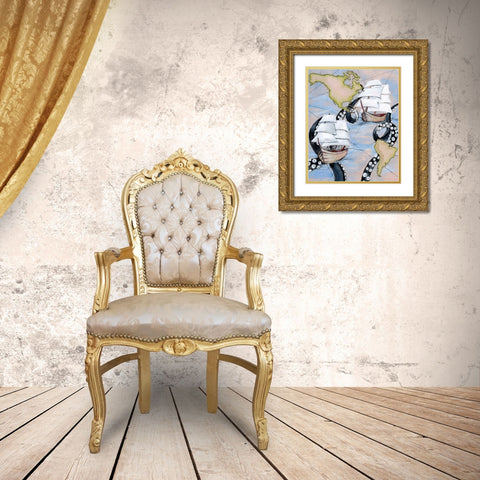 Sea Day Adventure Gold Ornate Wood Framed Art Print with Double Matting by Seay, Anne