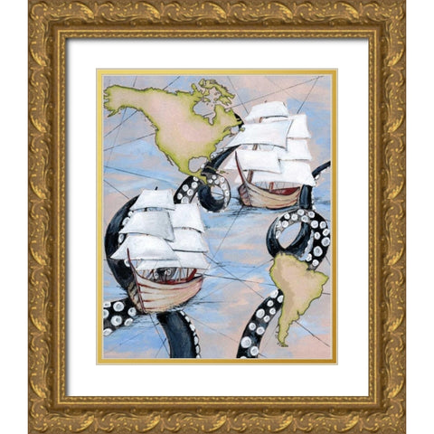 Sea Day Adventure Gold Ornate Wood Framed Art Print with Double Matting by Seay, Anne