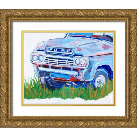 Parked Memories II Gold Ornate Wood Framed Art Print with Double Matting by Seay, Anne
