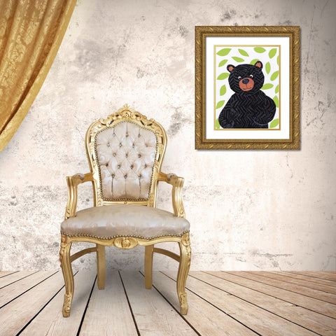 Critter Collage III Gold Ornate Wood Framed Art Print with Double Matting by Seay, Anne