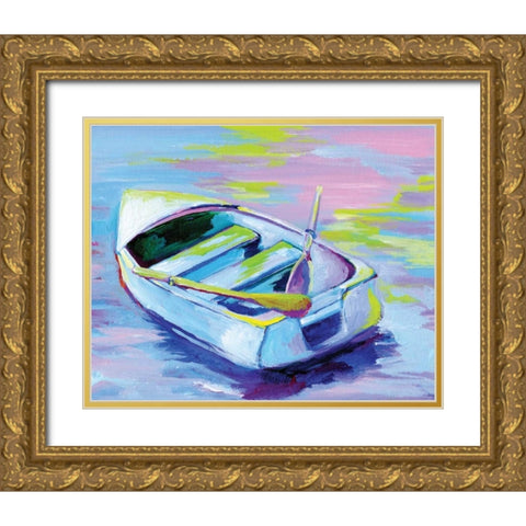 Sunset Boat II Gold Ornate Wood Framed Art Print with Double Matting by Seay, Anne