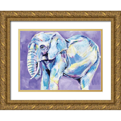 Elephant II Gold Ornate Wood Framed Art Print with Double Matting by Seay, Anne