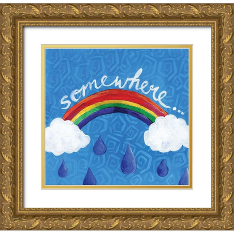 Somewhere Gold Ornate Wood Framed Art Print with Double Matting by Seay, Anne