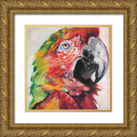 Parrot I Gold Ornate Wood Framed Art Print with Double Matting by Seay, Anne