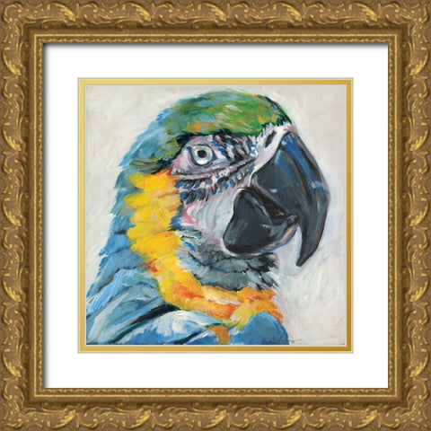Parrot II Gold Ornate Wood Framed Art Print with Double Matting by Seay, Anne