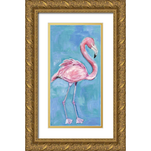 Pink Flaming II Gold Ornate Wood Framed Art Print with Double Matting by Seay, Anne
