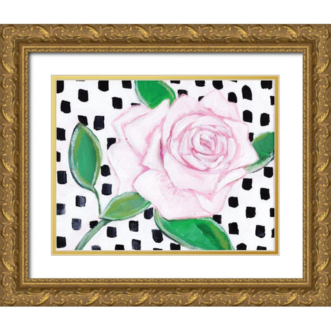 Pink Rose Gold Ornate Wood Framed Art Print with Double Matting by Seay, Anne