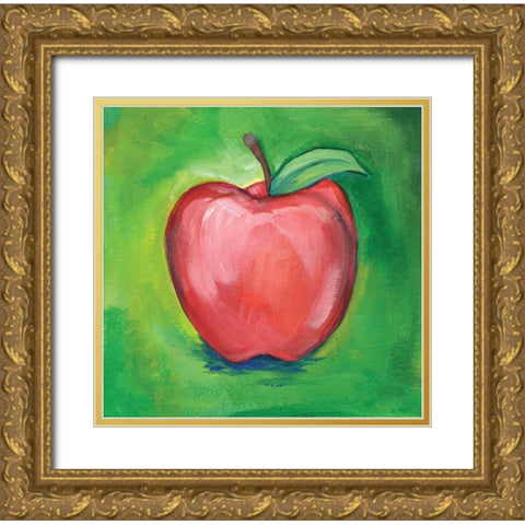 Apple Gold Ornate Wood Framed Art Print with Double Matting by Seay, Anne