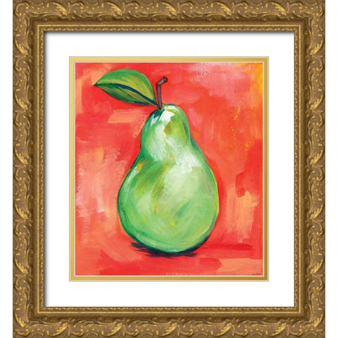 Pear Gold Ornate Wood Framed Art Print with Double Matting by Seay, Anne