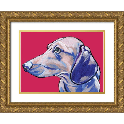 Dachshund II Gold Ornate Wood Framed Art Print with Double Matting by Seay, Anne