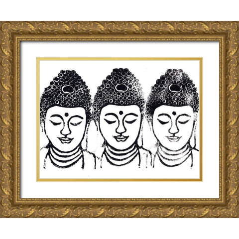 Buddha III Gold Ornate Wood Framed Art Print with Double Matting by Seay, Anne