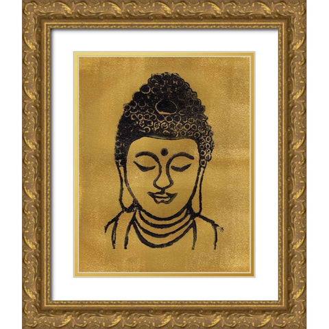 Buddha Gold Ornate Wood Framed Art Print with Double Matting by Seay, Anne
