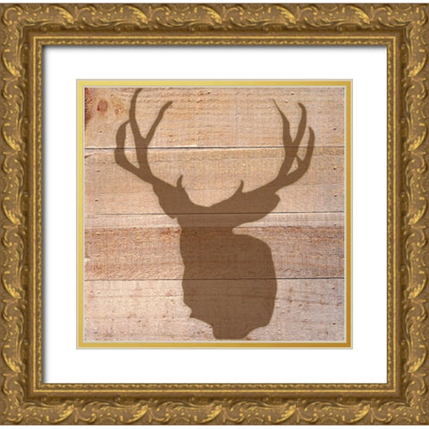 Deer I Gold Ornate Wood Framed Art Print with Double Matting by Seay, Anne