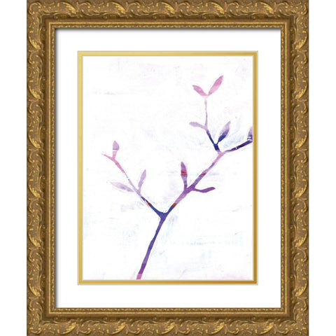 Leaf Trio Gold Ornate Wood Framed Art Print with Double Matting by Seay, Anne