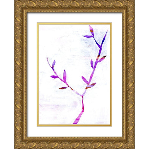 Leaf Trio II Gold Ornate Wood Framed Art Print with Double Matting by Seay, Anne