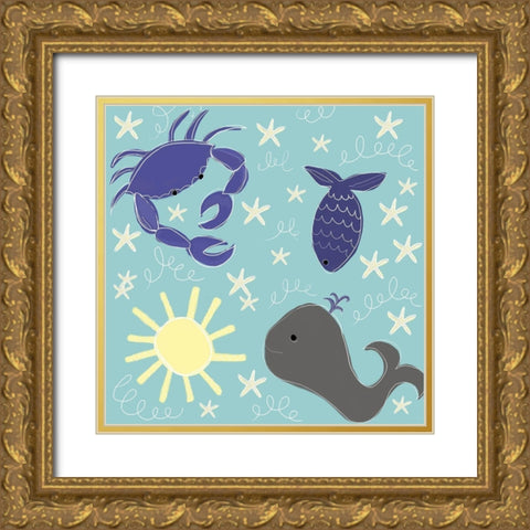 Baby Sea Gold Ornate Wood Framed Art Print with Double Matting by Seay, Anne