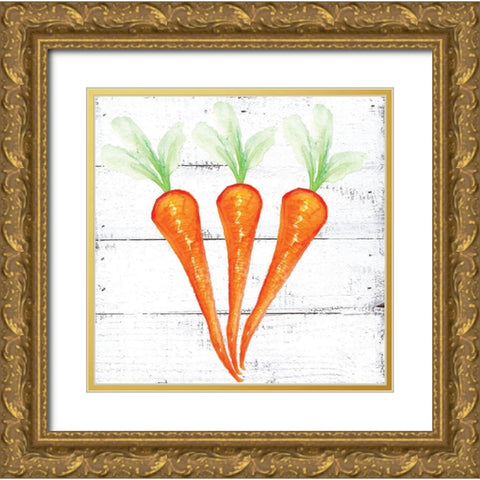 Farm Fresh Carrots Gold Ornate Wood Framed Art Print with Double Matting by Seay, Anne
